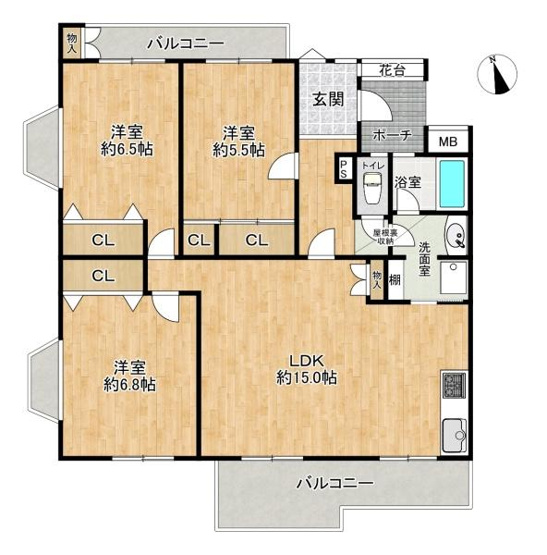 【間取り】 | 研究学園5団地525号棟