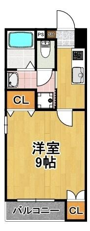 ポプラの樹の間取り|★洋室９帖１Ｋ★