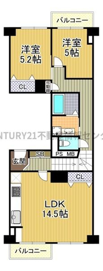【間取り】 | 天保山第５コーポ１号棟