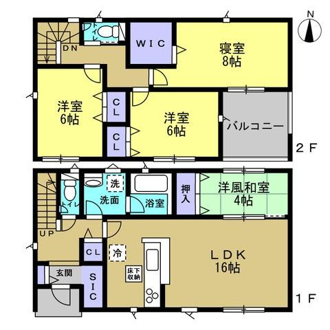 紀の川市尾崎第2-3号棟　新築戸建の間取り