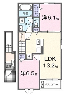 広島市安佐北区上深川町のアパートの間取り