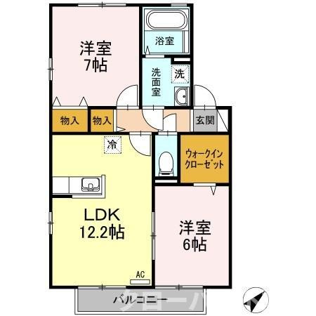 リビングタウン宇多津 B棟の間取り