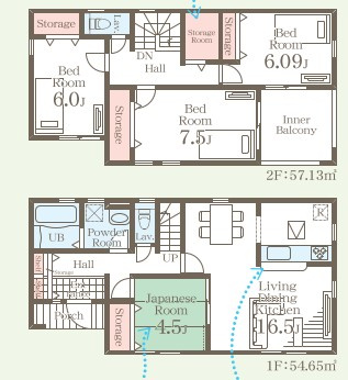 【平下平窪　第11】全4棟／3号棟　選べる豪華家電キャンペーン実施中♪　※平第四小・平第一中　の間取り|3号棟間取図です。