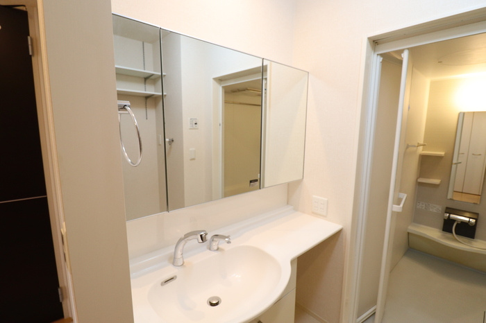 熊本市南区御幸西２丁目のアパートの独立洗面台