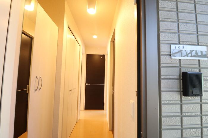 熊本市南区御幸西２丁目のアパートの玄関