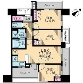 スカイグランデフナバシミヤモトの間取り