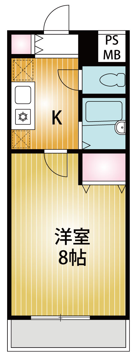 バス・トイレ別　8帖の洋室で使いやすい♪