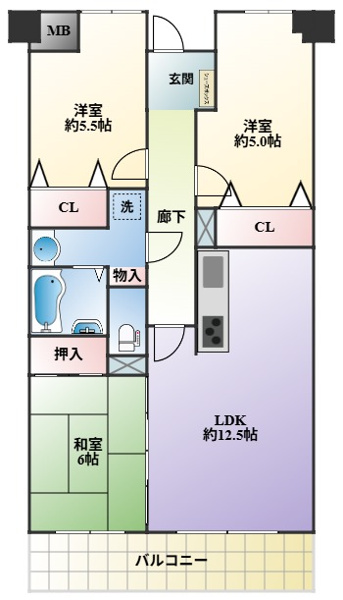 【間取り】 | デュオ柏原8号棟☆仲介手数料無料☆