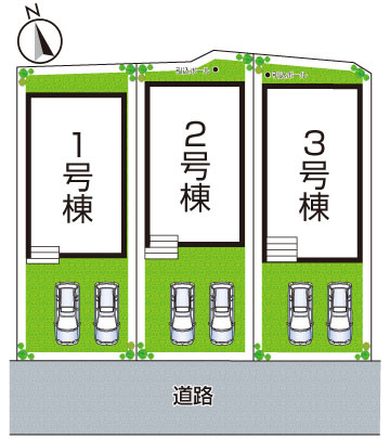 明石市朝霧南町　第2期　新築一戸建ての区画図|全3区画