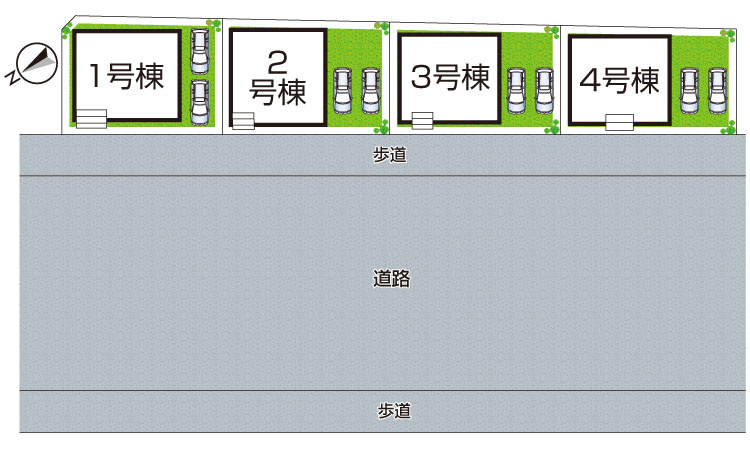 神戸市西区大沢　第1期　新築一戸建ての区画図|全4区画