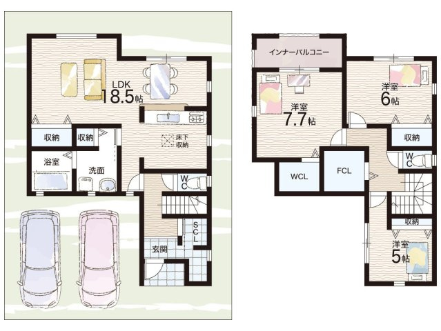 姫路市広畑区才　第8期　新築一戸建ての間取り|1号地