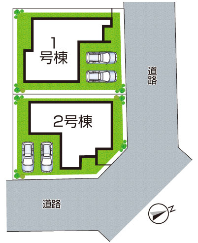 姫路市広畑区才　第8期　新築一戸建ての区画図|全2区画