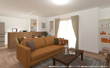 【完成予想図】 | 【LDK　イメージパース】
※画像は設計図面を基に作成したイメージです。