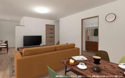 【完成予想図】 | 【LDK　イメージパース】
※画像は設計図面を基に作成したイメージです。