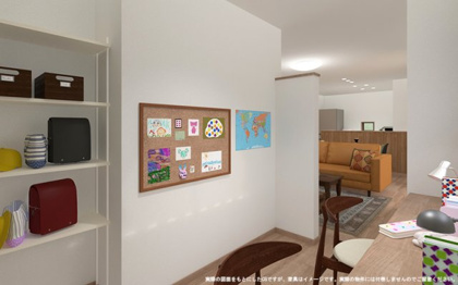 【完成予想図】 | 【ワークスペース　イメージパース】
※画像は設計図面を基に作成したイメージです。