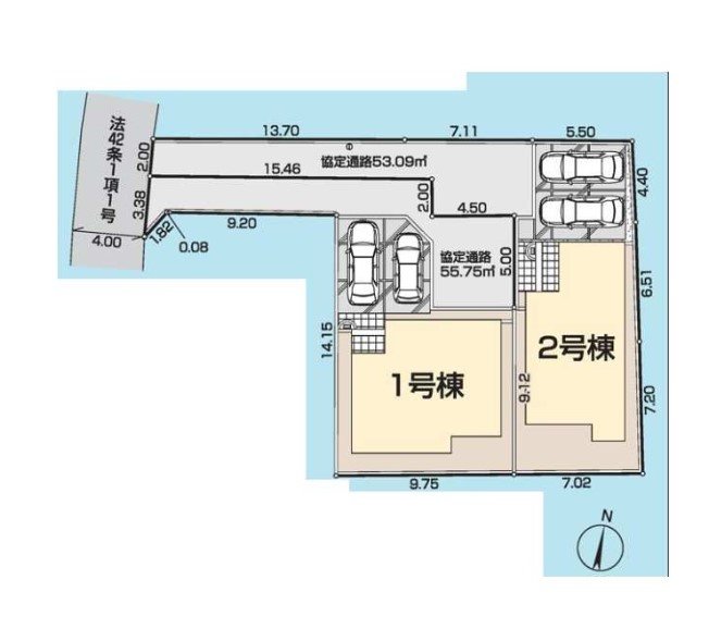 最寄り駅まで徒歩10分の区画図
