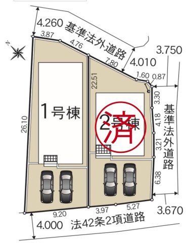 上田市大屋第３の区画図