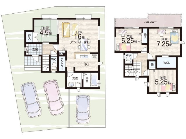 神戸市垂水区桃山台　新築一戸建ての間取り|A号地