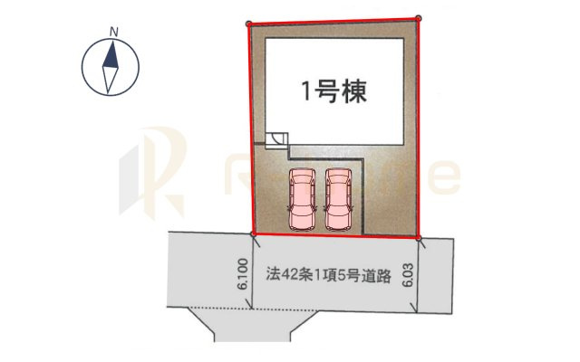 つくば市今鹿島第2　新築戸建て　1号棟の区画図|大きなお買い物だからこそ、メリット・デメリットを伝えさせて頂きます。
R-homeにお任せください♪