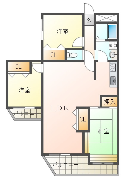 舞子芙蓉ハイツの間取り