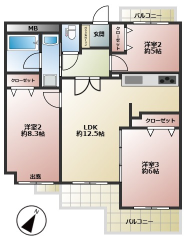 【間取り】 | チサンマンション室見III