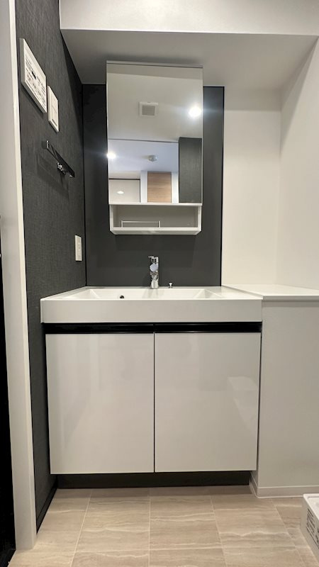 新品家具付きマンション上連雀25(KaGood東京)の独立洗面台