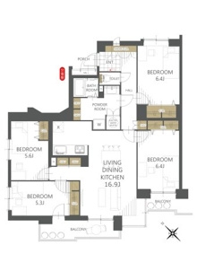 【間取り】ラポール伏見 