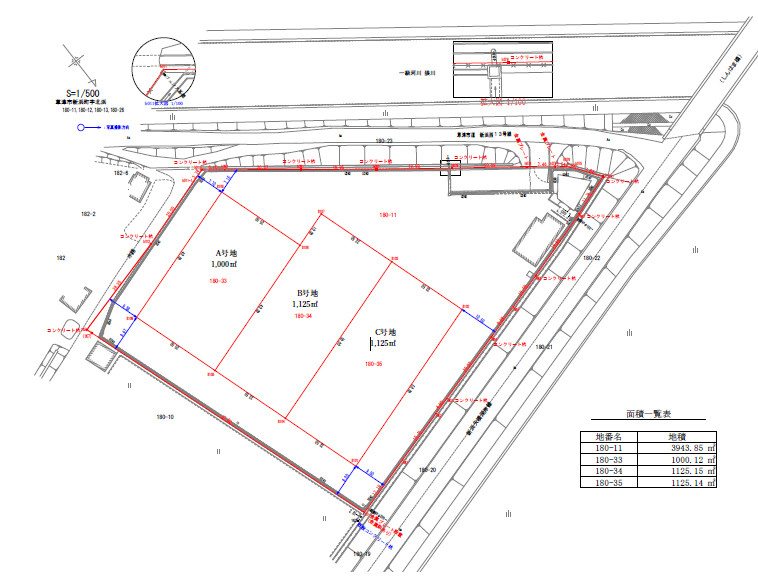 草津市新浜町の事業用地の地図
