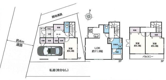茅ヶ崎市元町　中古戸建の間取り