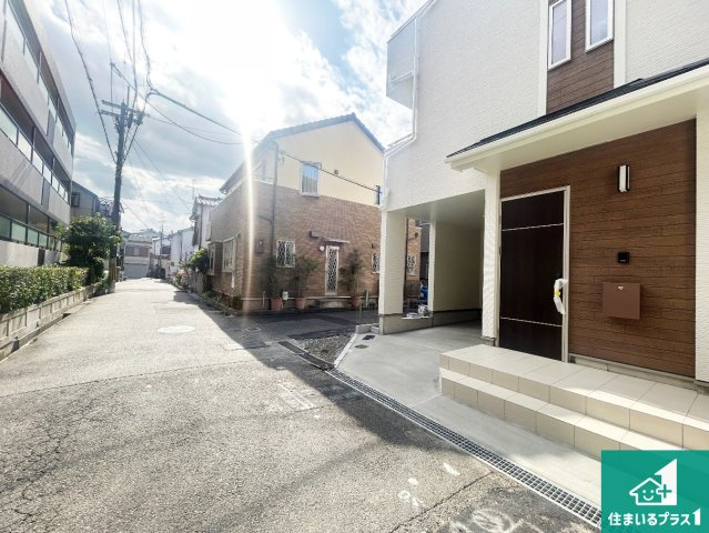 池田市天神　新築一戸建ての前面道路含む現地写真|車通りの少ない前面道路！お子様がいらっしゃるご家族でも安心！