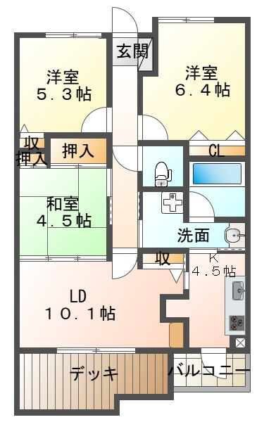リブコートフェリス須磨山手台の間取り