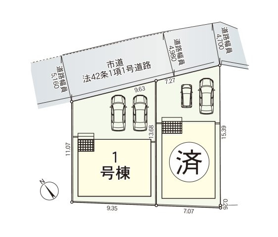 福岡市早良区野芥4丁目第25-2棟（1号棟）の区画図|配置図（1号棟）