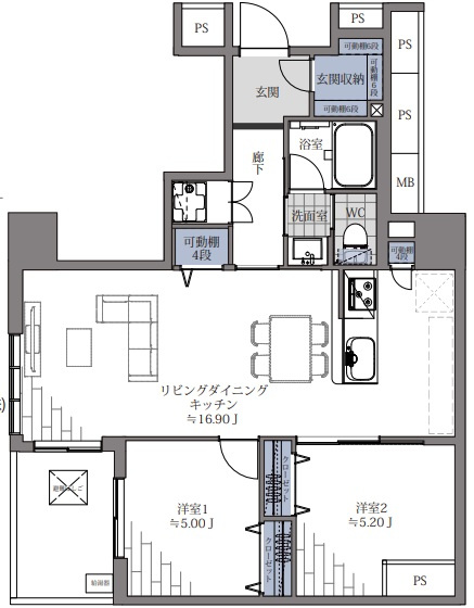 【間取り】 | グランドメゾン百道浜☆仲介手数料無料☆