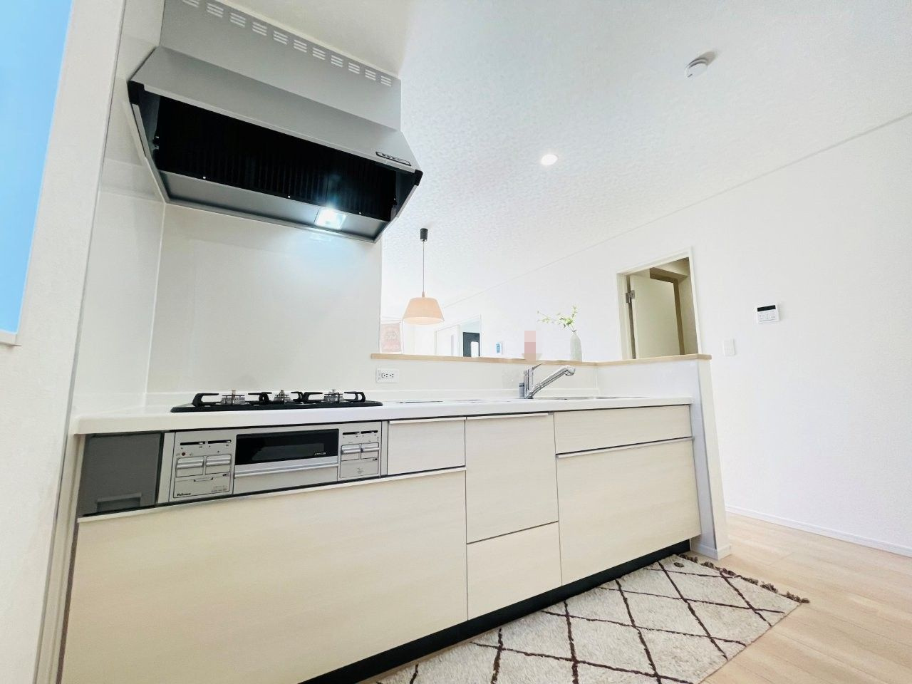 岡崎市中島町第14　新築分譲住宅　全3棟　2号棟のキッチン|使い勝手の良いシステムキッチン。