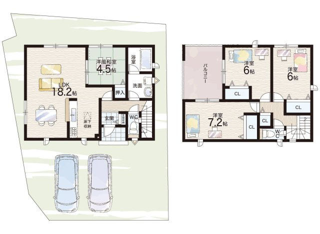 紀の川市尾崎　第2期　新築一戸建ての間取り|1号地