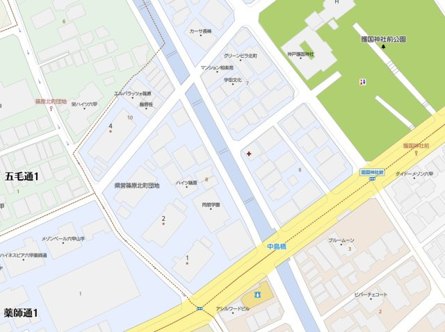 神戸市灘区篠原北町4丁目　新築戸建　B号地の地図