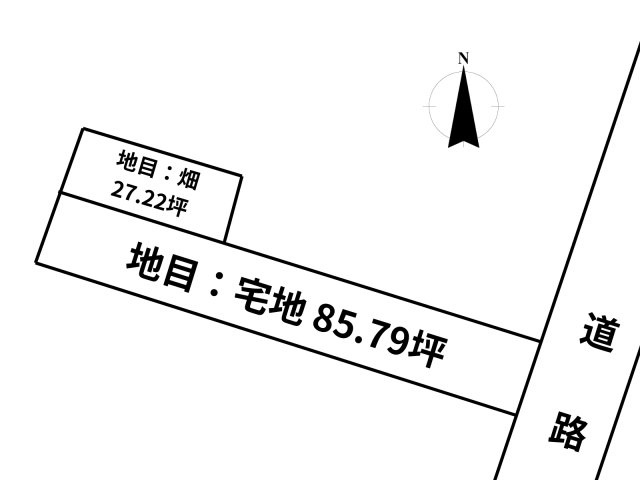 【土地図】 | 【建築条件なし】美郷町六郷字馬町 宅地85.79坪＋地目：畑27.22坪