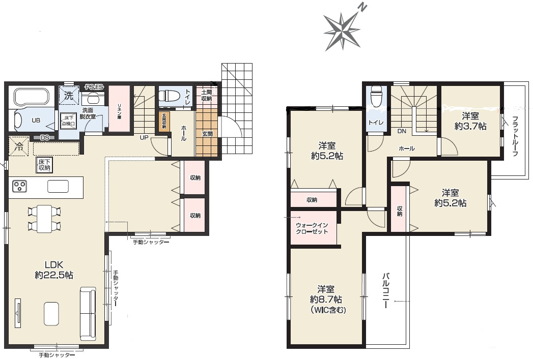 所沢市和ケ原 新築一戸建の間取り