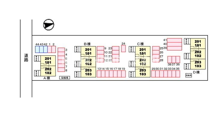 ポライトリー　ガーデンＢ棟の区画図