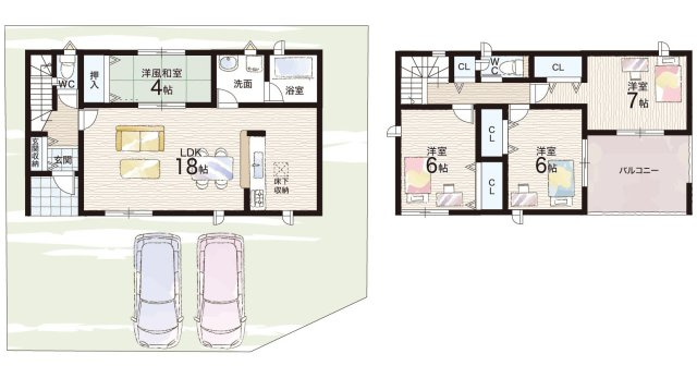 紀の川市尾崎　第2期　新築一戸建ての間取り|4号地