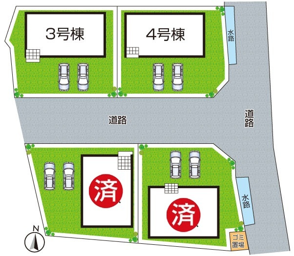 紀の川市尾崎　第2期　新築一戸建ての区画図|全4区画