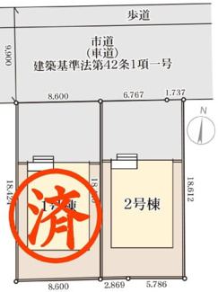 【区画図】 | 郡山市富田町大徳南新築一戸建て2棟