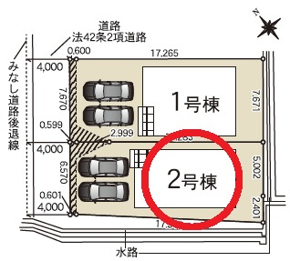 岡崎市暮戸町第2　新築分譲住宅　全2棟　2号棟の区画図
