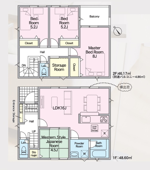 【間取り】 | 福岡市早良区野芥4丁目第25　1号棟（全2棟）【仲介手数料無料・0円】 | 平日、土日祝日もお好きな日時にご見学可能です。お気軽にお問合せ下さい。