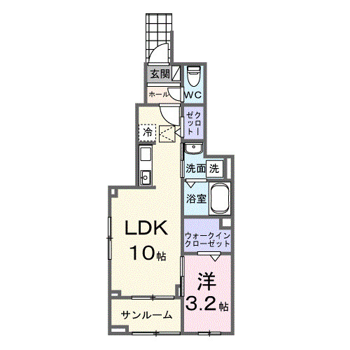 【間取り】 | グラースフルール | ★ネット無料★都市ガス★宅配BOX★防犯カメラ★浴室乾燥機★