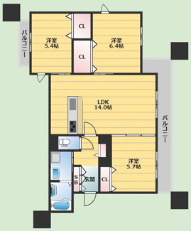 【間取り】 | シャーメゾン東豊中Ⅱ