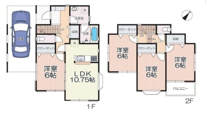 中古戸建　入間市久保稲荷の間取り