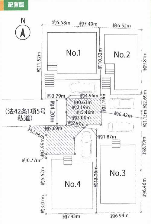 茅ヶ崎市浜須賀2期　新築戸建全4棟　1号棟の区画図