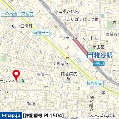 スカイコート蒲田の地図