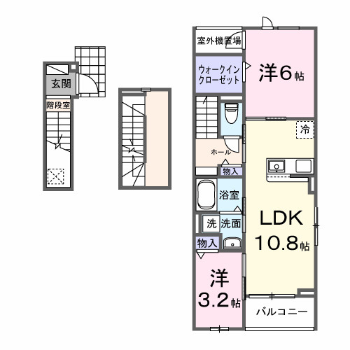 【間取り】 | グラースフルール | ★ネット無料★都市ガス★宅配BOX★防犯カメラ★浴室乾燥機★